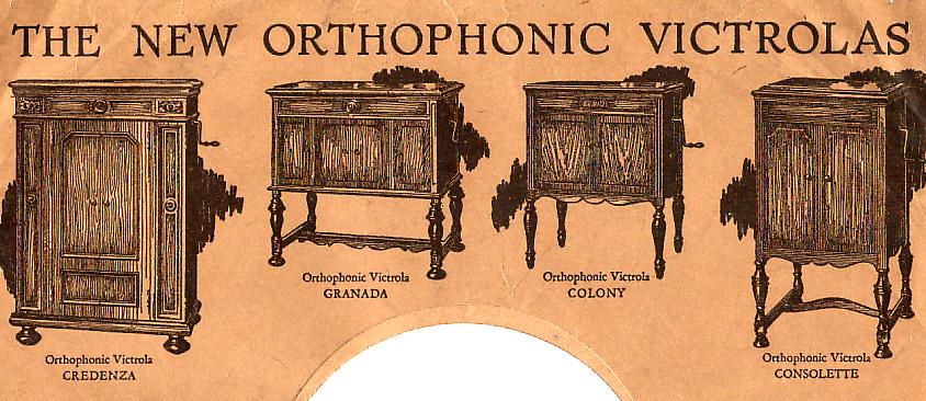 The New Orthophonic Victrolas (1926), specially designed to play the new electrically-recorded 78rpm discs