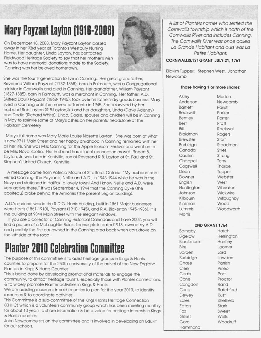 Canning's Fieldwood Heritage Society Newsletter March 2009, page 3