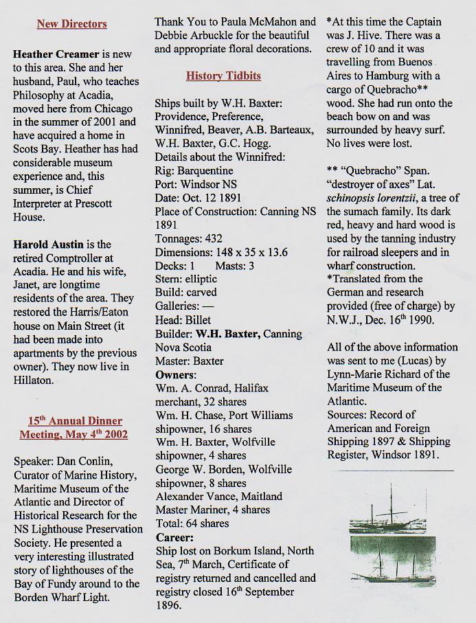 Canning's Fieldwood Heritage Society Newsletter August 2002, page 3