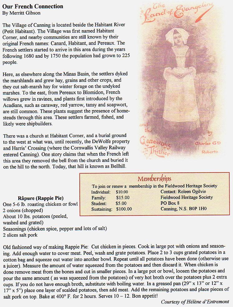 Canning's Fieldwood Heritage Society Newsletter April 2004, page 2