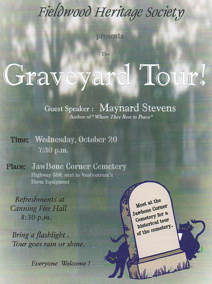 Poster: Tour of Jawbone Corner Cemetery, 20 October 2004