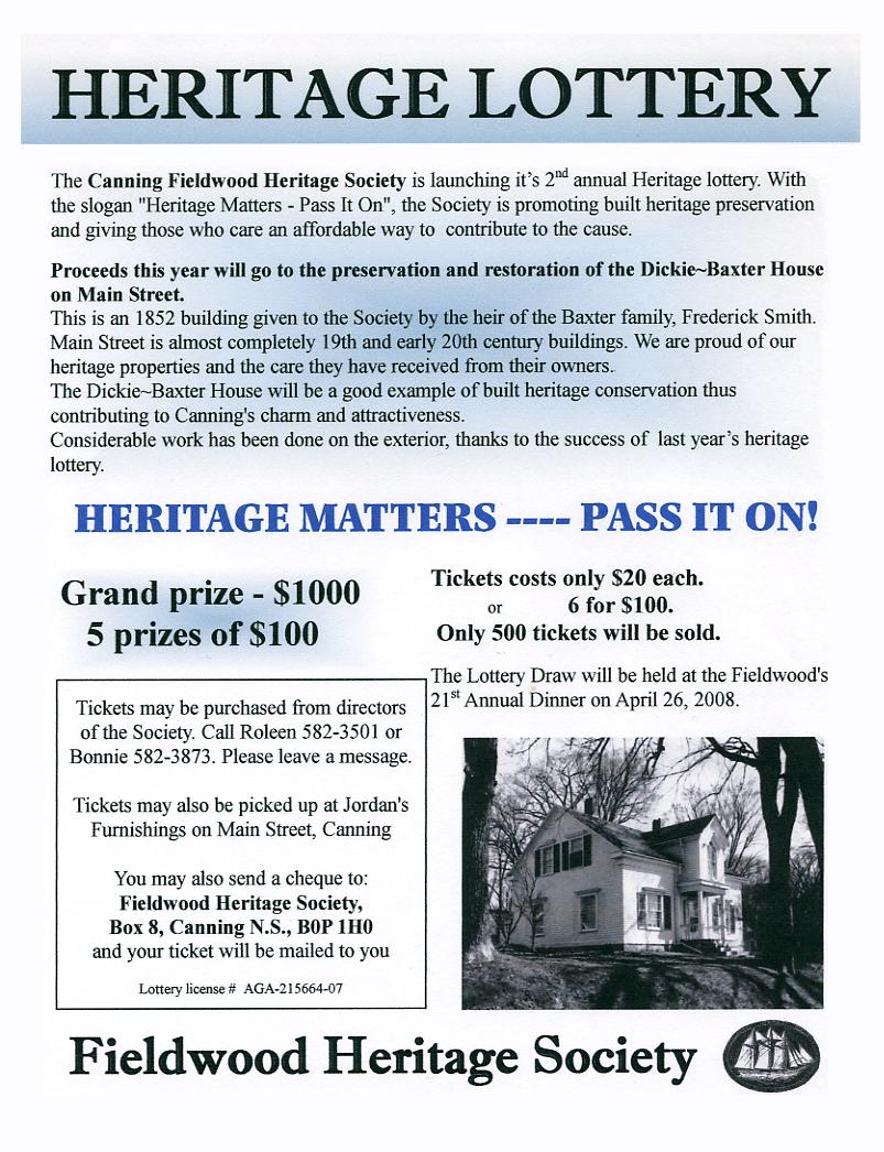 Poster: Fieldwood Heritage Society, 20th Annual Dinner Meeting, 26 April 2008