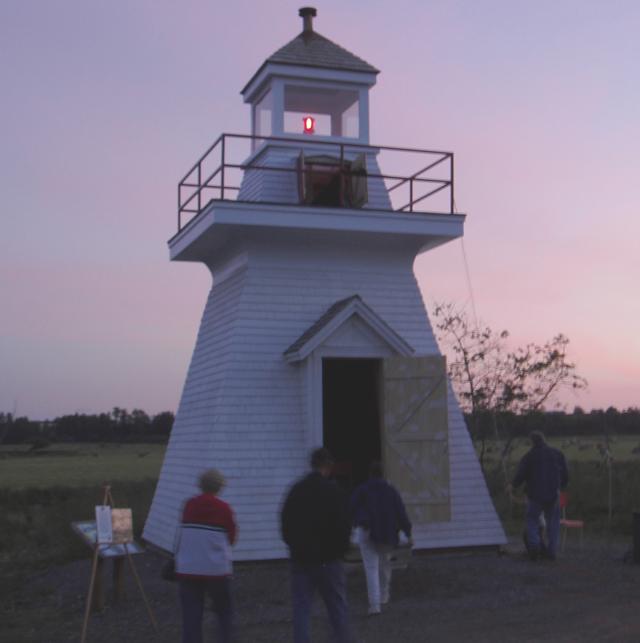 Celebration of the restoration of the Borden Wharf lighthouse, Canning, Nova Scotia