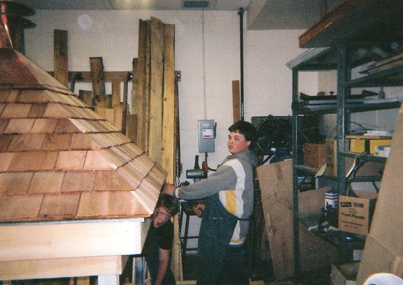 Construction of replacement top for the Canning lighthouse