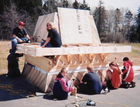 Construction of replacement top for the Canning lighthouse