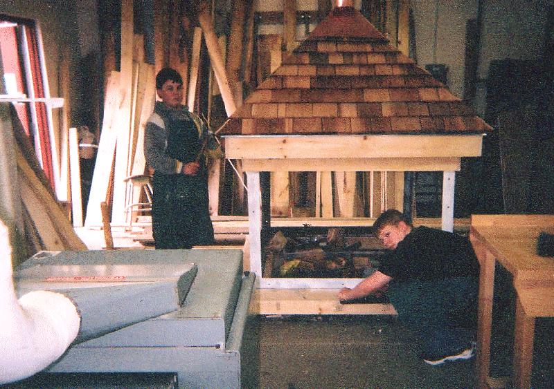 Construction of replacement top for the Canning lighthouse