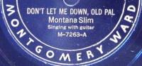 Montana Slim Montgomery Ward 78rpm record label