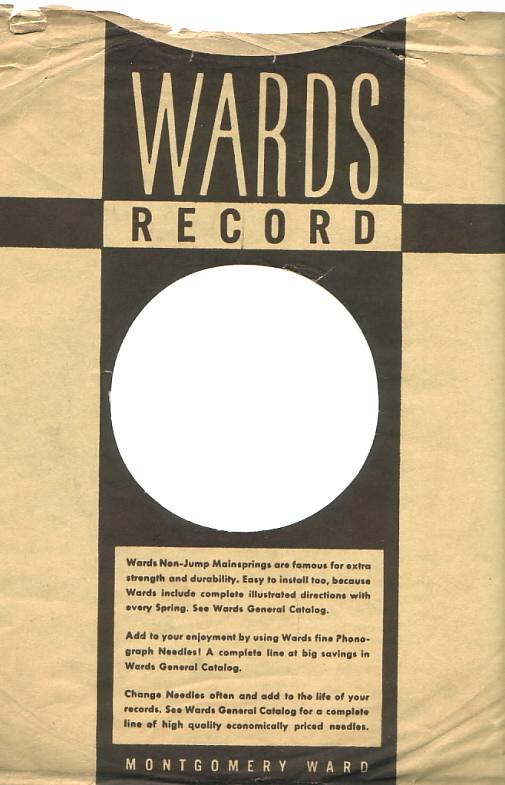 Montgomery Ward envelope for 78rpm records