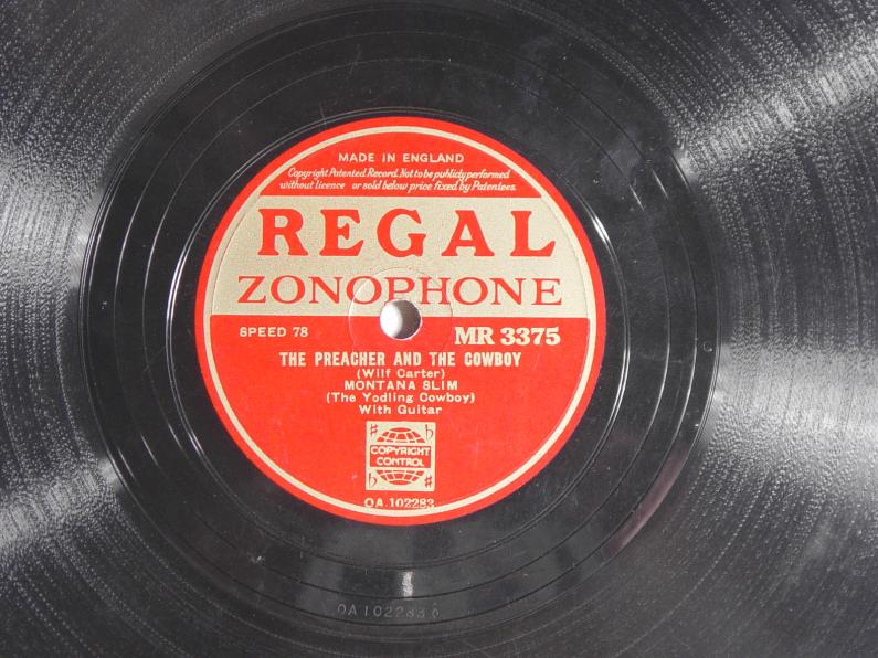 Regal Zonophone MR-3375 78rpm record, Montana Slim