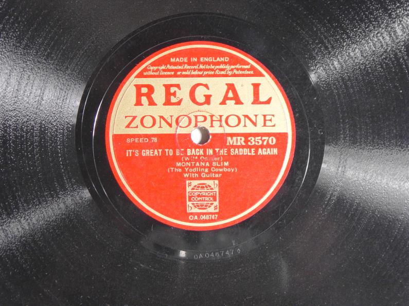 Regal Zonophone MR-3570 78rpm record, Montana Slim
