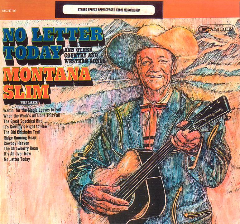 Jacket front: Montana Slim record (United States blue label) 33rpm LP Camden CAS-2171(e)