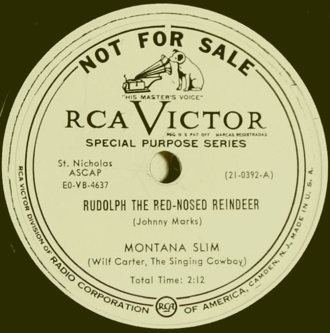 Montana Slim RCA Victor 21-0392 78rpm record: side A label