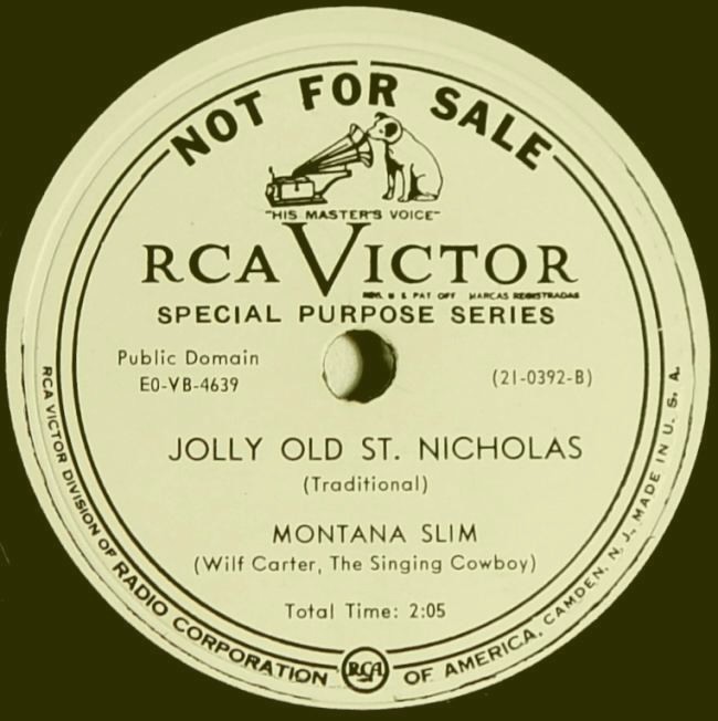 Montana Slim RCA Victor 21-0392 78rpm record: side B label