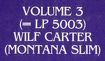 Jacket detail: Identification of the LP in this jacket as volume 3, meaning 5003