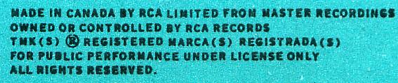 Wilf Carter record: RCA Limited, Canada